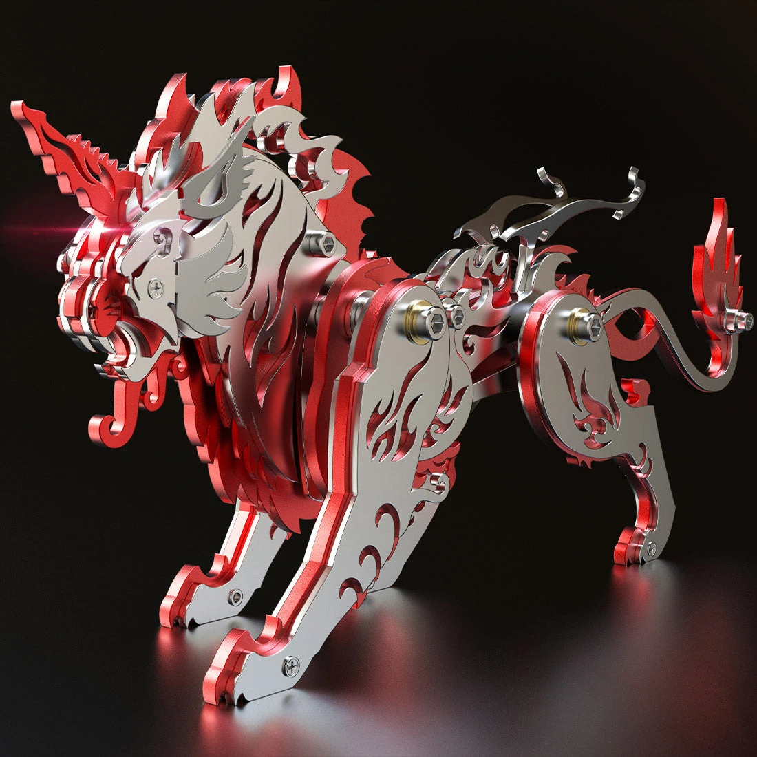 3D Puzzle DIY Model Kit Jigsaw Metal Tiger Model Ancient Chinese Beasts Mechanical Assembly Crafts - Image 8