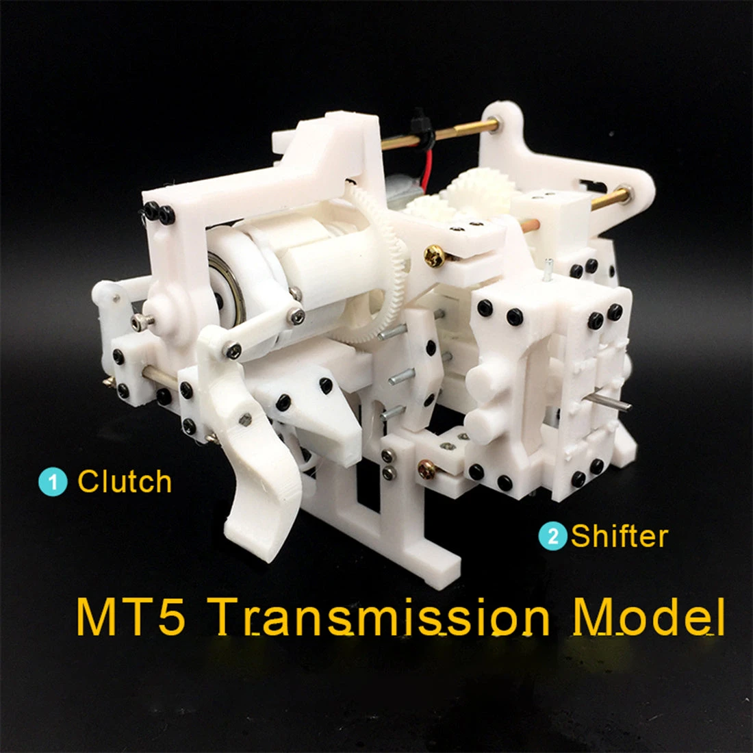 Car Manual Transmission Drive Model 5 Forward Gears Plus R Reverse Gear With Clutch Differential Motor 3D Plastic Assembly Model - Image 4