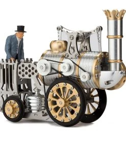 Stirling Engine DIY Assembly Kit Linkage Device Runnable Steam Train Model Metal Mechanical Crafts Gift Collection