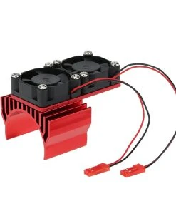 Motor Heat Sink With 2 Cooling Fans For HSP 1/10 RC Car 540/550 3650 Motor