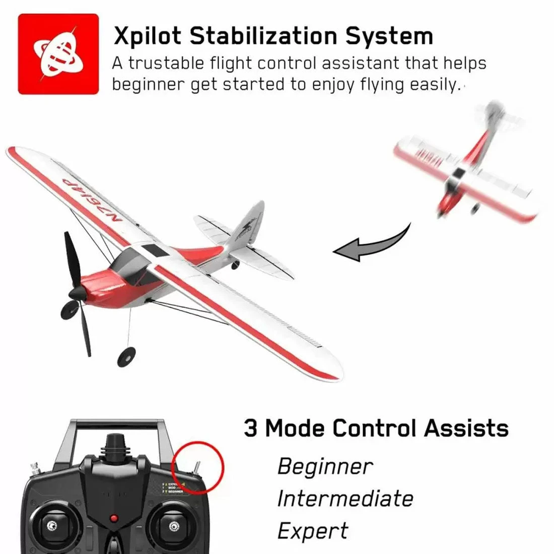 VOLANTEXRC Sport Cub 500mm Wingspan Airplane 2.4G RC 4CH Airplane Fixed Wing Aircraft With Xpilot Gyro System For Beginner - RTF - Image 2