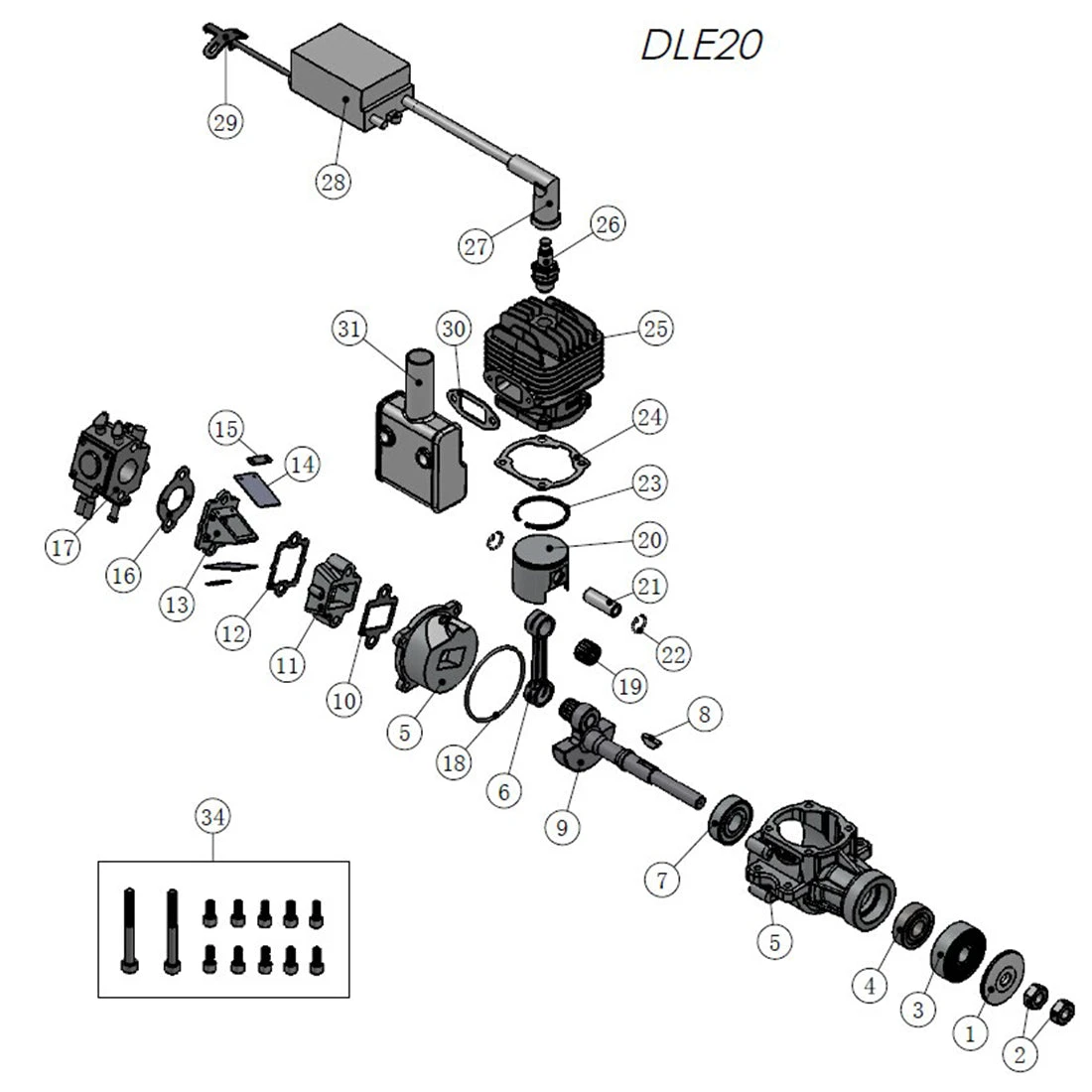 Piston For DLE 20/40 Model Airplane Engine - Image 2
