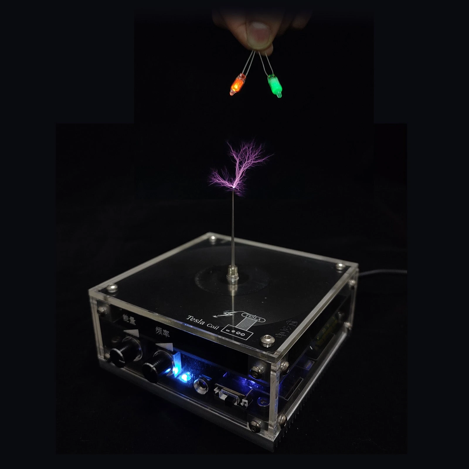 10cm Electronic Music Tesla Coil Artificial Lightning Hand Touch Magnetic Storm Coil Experimenting Device Teaching Tool Desktop Toy - Image 4