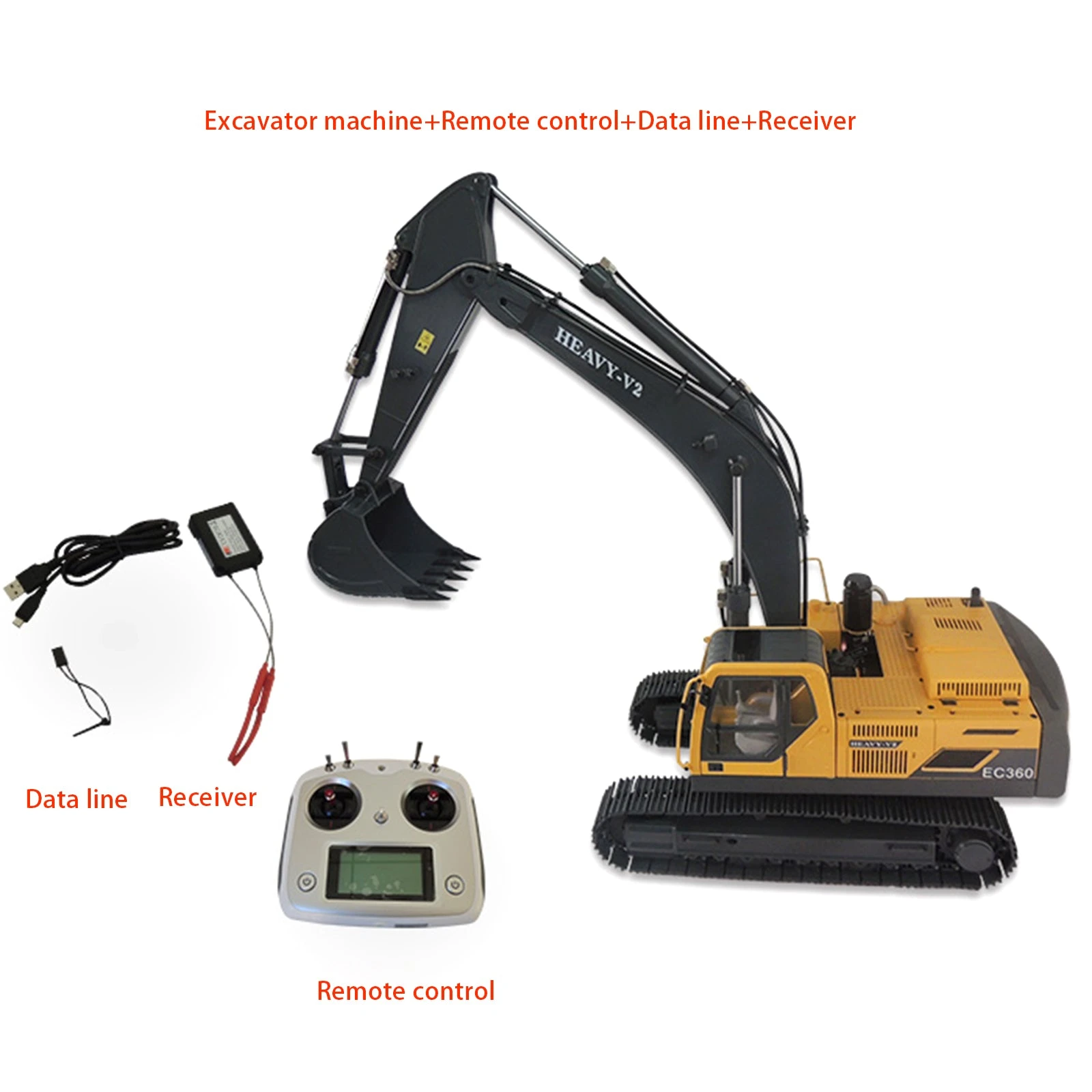 JDMODEL JDM-106 1/14 V2 Electric RC Hydraulic Heavy Excavator Navvy Radio Engineering Control Construction Vehicle Model - Image 3