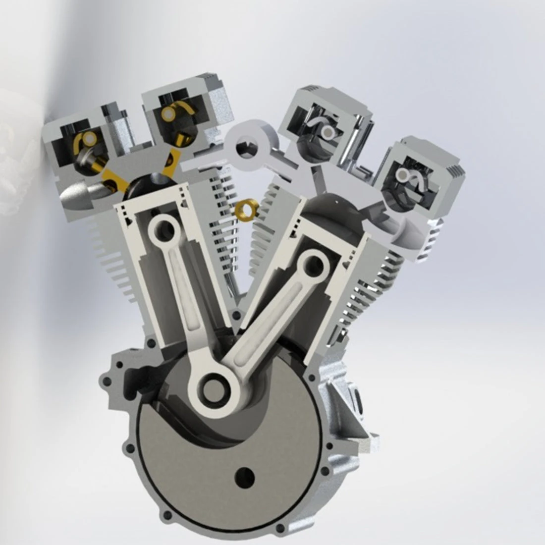 CISON FG-VT157 15.7cc Mini OHV V-twin V2 Shovelhead Engine 4-Stroke Air-cooled Gasoline Engine Motorcycle RC Engine Model - Image 16