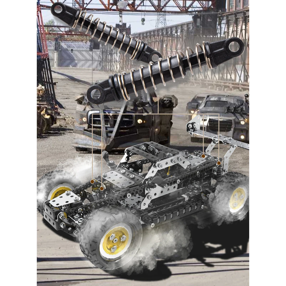 3D Metal Puzzle DIY Stainless Steel Assembly Car Toy High Speed Off-road Vehicle SW-046 Puzzle Model Kit For Adults Kids -657PCS - Image 4
