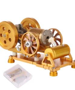 Vacuum Stirling Engine Model With Brass Cylinder Piston Flame Eater Licker