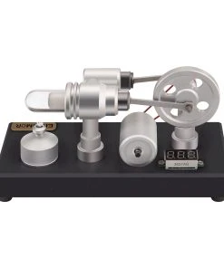 ENJOMOR γ-Type Hot-air Stirling Engine External Combustion Model LED Lights Voltage Digital Model Toy
