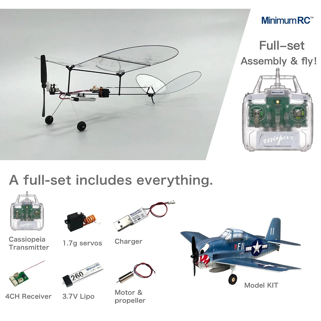 MinimumRC Butterfly V1 3CH RC Ultralight Monoplane Mini Fixed-Wing Aircraft Model Toy - Image 6