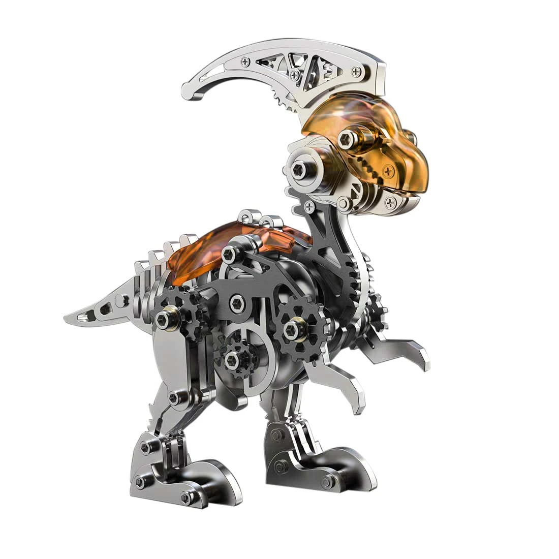 3D Metal Mechanical Dinosaur Model Kit DIY Parasaurolophus Assembly Model - 160PCS - Image 8