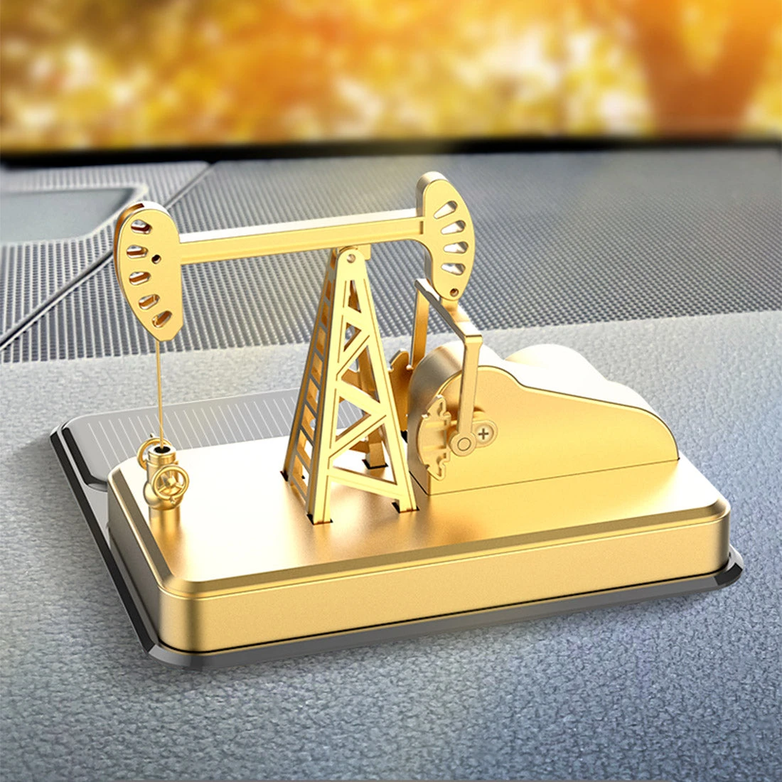 Solar Kowtow Machine Model Car Decoration Pumping Unit Model Ornament - Image 6