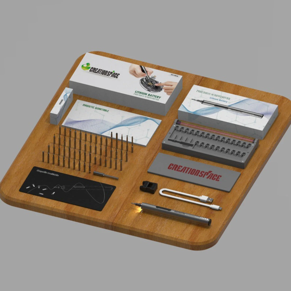 Mini Precision Electric Screwdriver DIY Tools Set With LED Light For Models & Electronics (Ripple) - Image 2