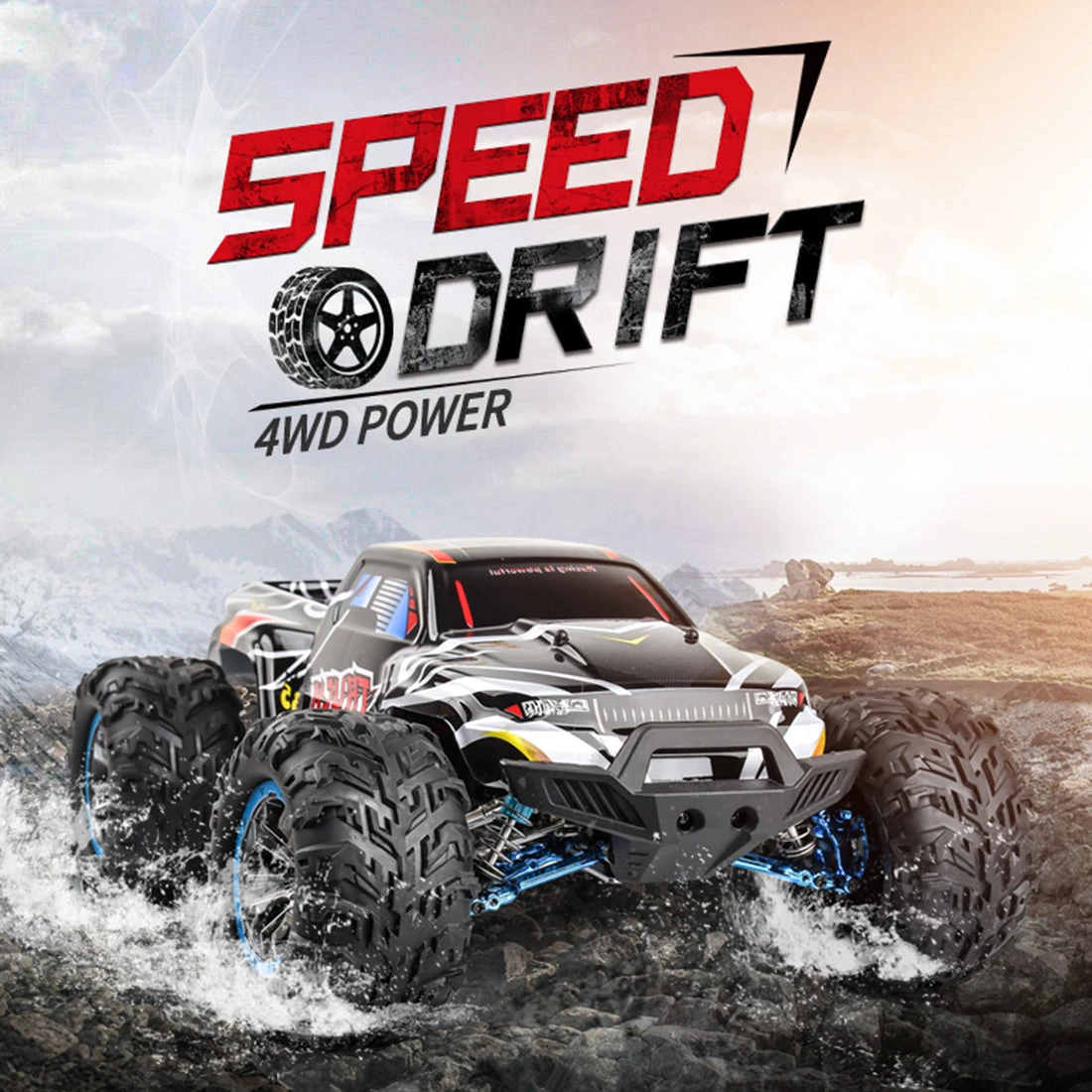 F19A 1/10 4WD 2.4G Metal Brushless High-speed Off-road Vehicle All-terrain Electric Climbing RC Car Monster Truck Model Toy With 3 Batteries - Black - Image 4