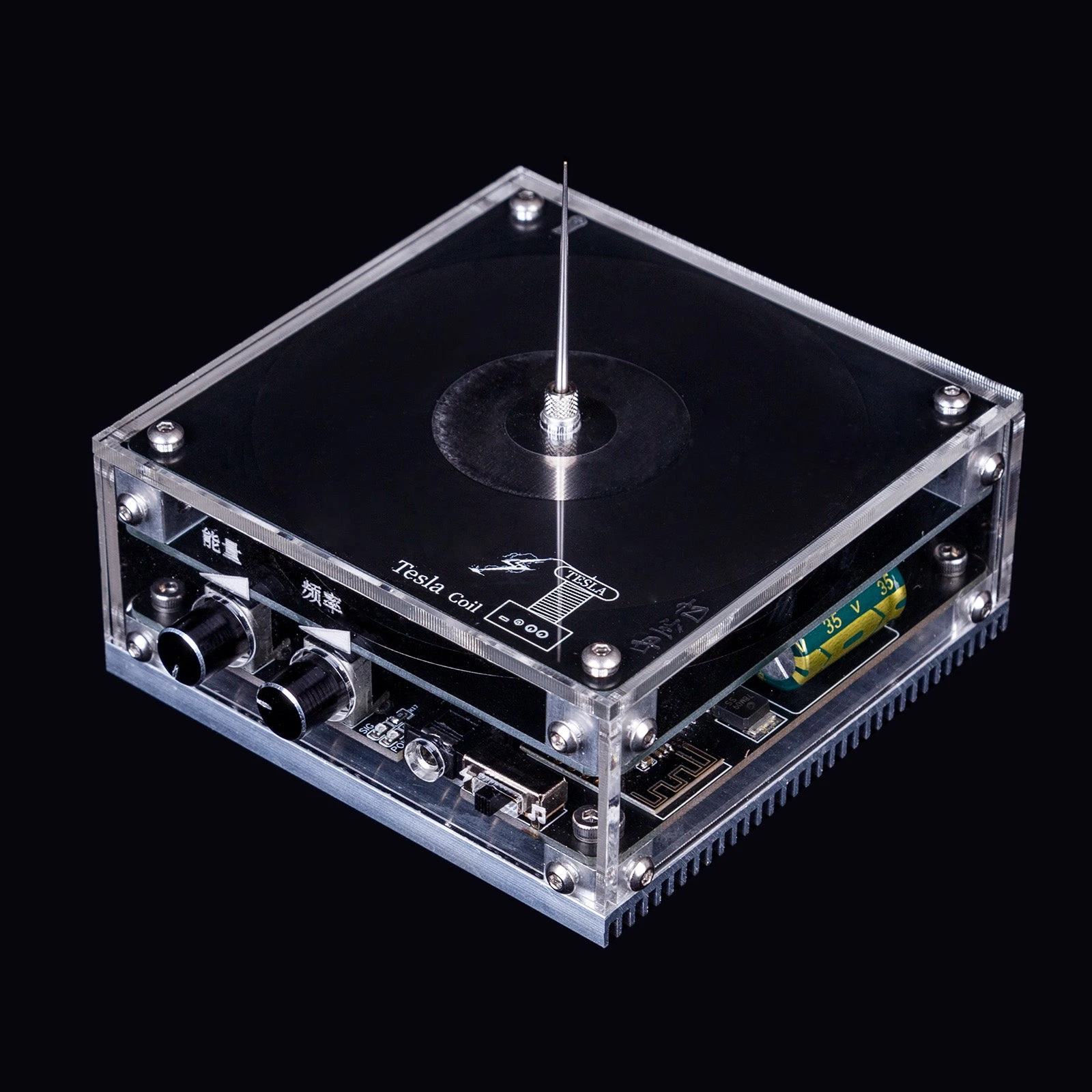 10cm Electronic Music Tesla Coil Bluetooth Artificial Lightning Hand Touch Magnetic Storm Coil Experimenting Device Toy Desktop Type - Image 9