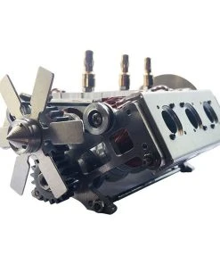 V6 Electromagnetic Motor Engine Model With Hexagon Fans For 1/10 Model Car Science Experiment Teaching Project