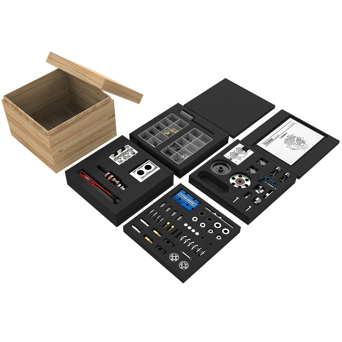 TOYAN FS-L200 2 Cylinder 4 Stroke Model Engine Kit - Build Your Own Engine That Works - Image 16