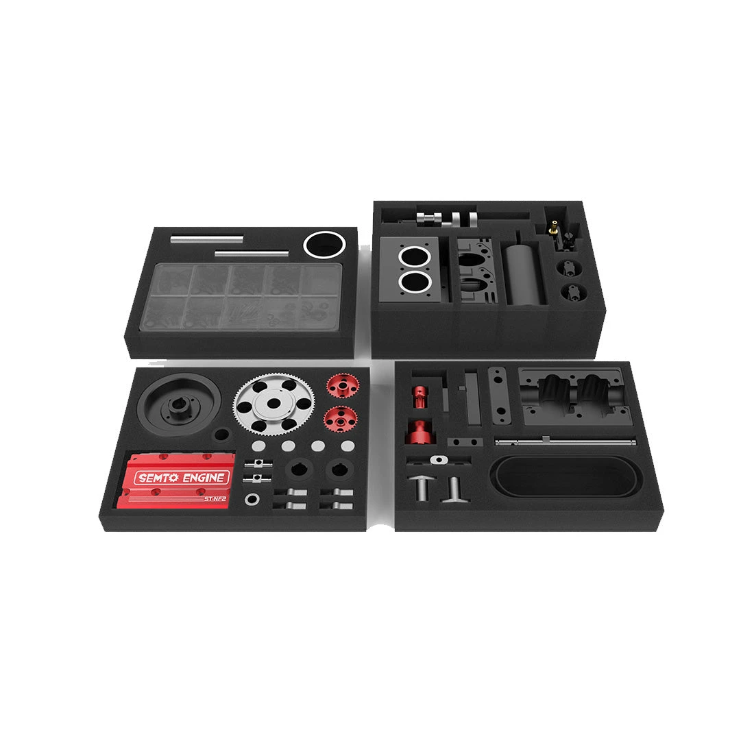 SEMTO ST-NF2 Engine 7cc SOHC Inline 2 Cylinders 4 Stroke Air Cooled Nitro Engine Model Kit - Build Your Own Engine That Works - Image 3