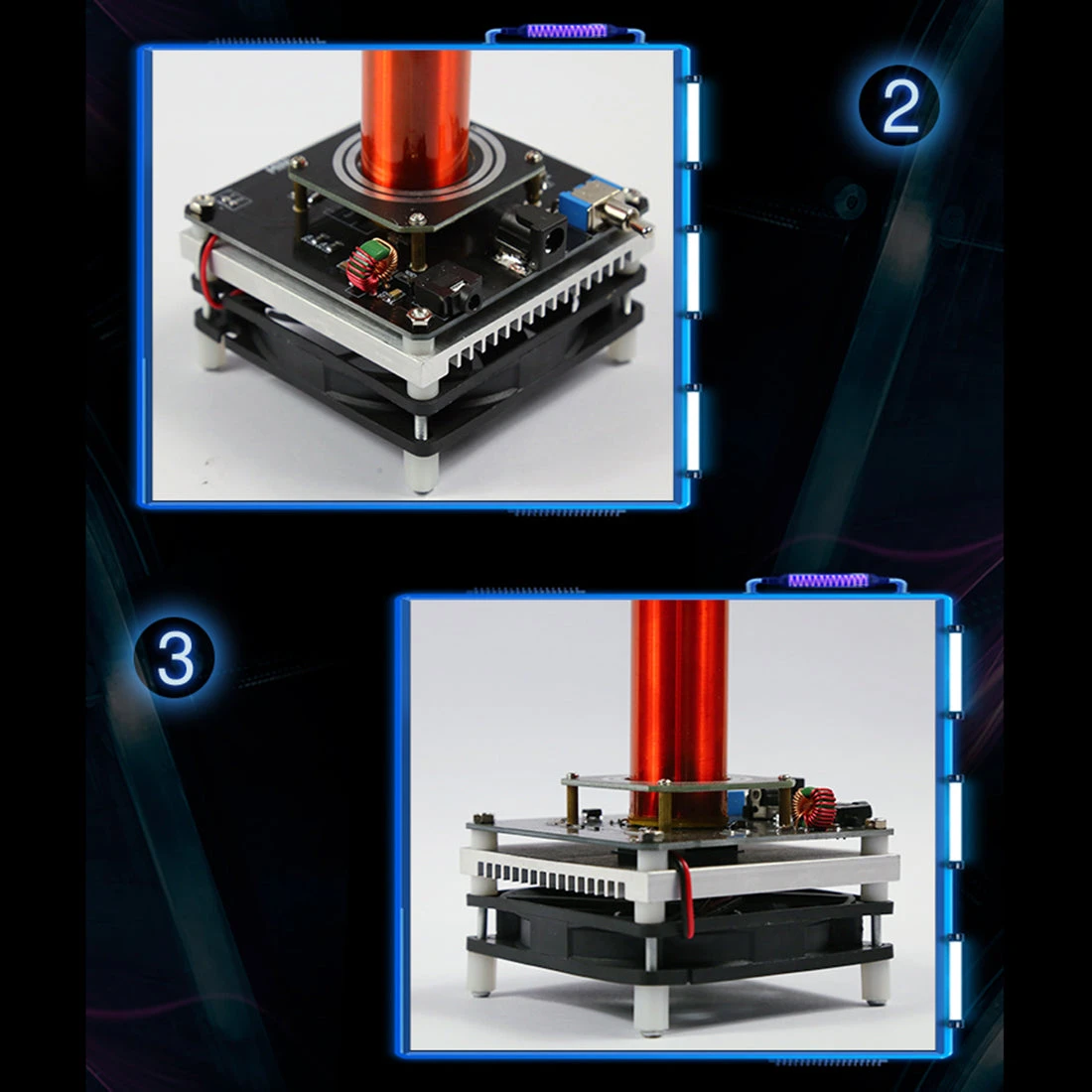 STARK Mini Tesla Music Coil Speaker Plasma Singing Loudspeaker Experimenting Device Teaching Tool Desktop Toy - Image 4