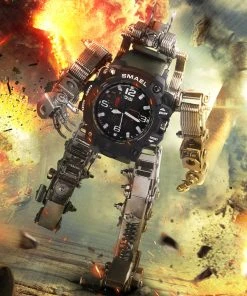 3D Metal Craft Puzzle Mechanical Robot Watch Stand Timer Display Model DIY Assembly Chronos Watch Bracket Creative Gift