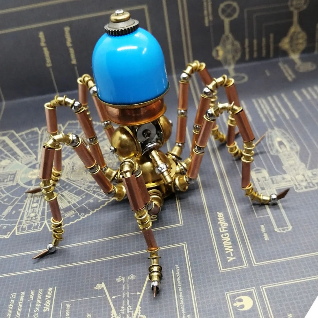 3D Puzzle Model Kit Steampunk Style Mechanical Octopus DIY Assembly Jigsaw Crafts Creative Gift-100PCS+ - Image 2