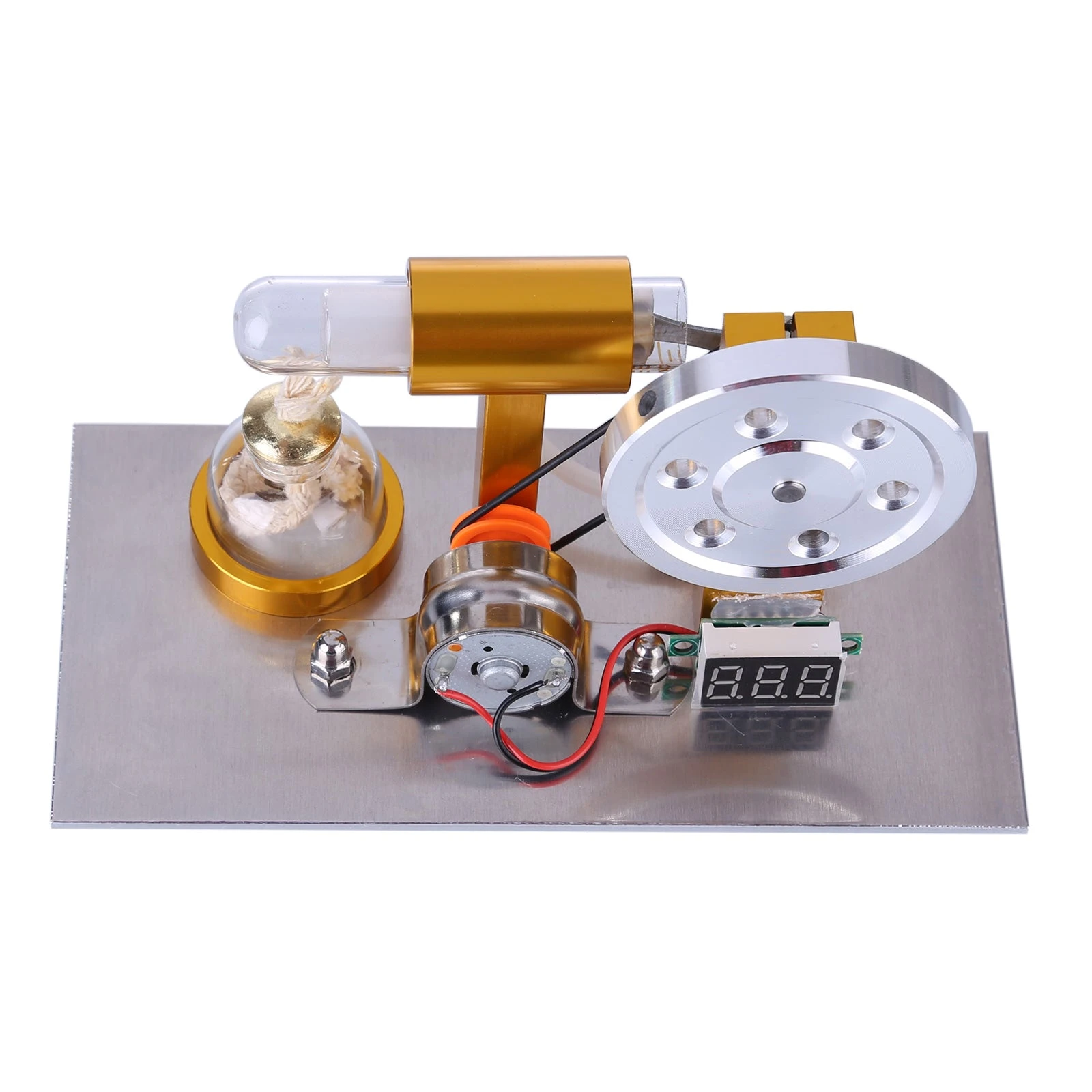 L-Shaped Stirling Engine Generator Model With Voltage Digital Display Meter And Bulb Science Experiment Educational Toy - Enginediy Customized - Image 9