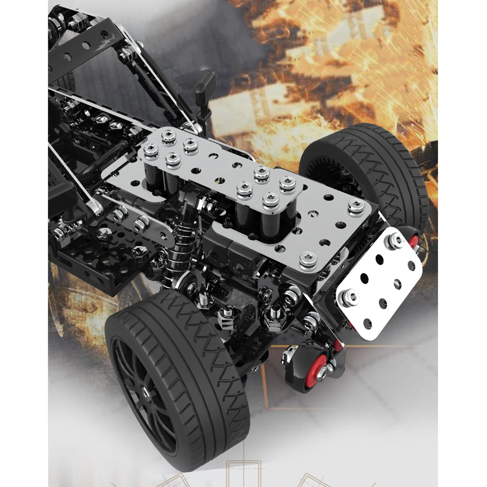 3D Metal Puzzle DIY Stainless Steel Assembly Car Toy High Speed Off-road Vehicle SW-047 Puzzle Model Kit For Adults Kids -694PCS - Image 2