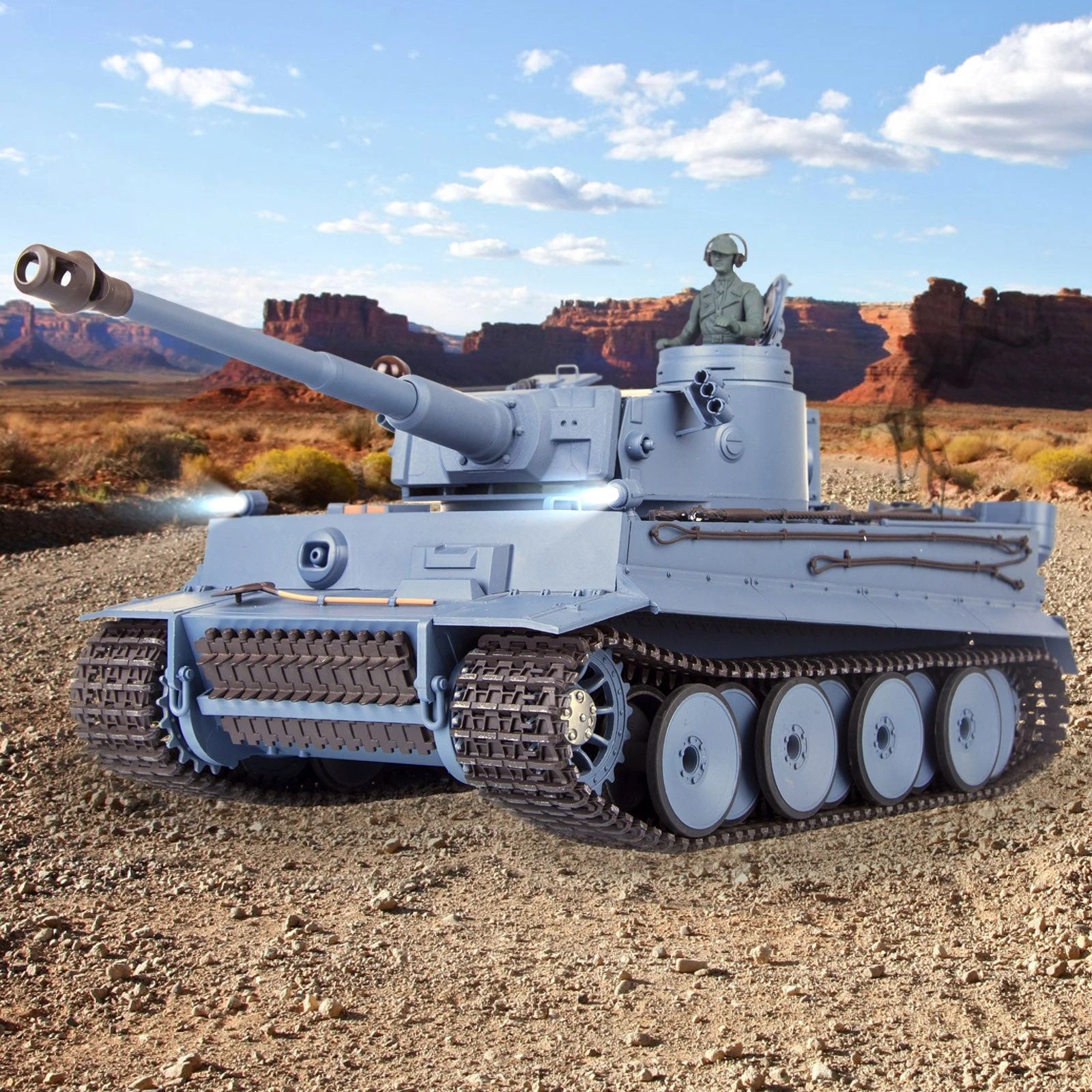 1:16 2.4G Metal German Tiger I RC Tank Infrared Battle Heavy Tank Model With Simulation Light Smoke FPV Dashcam - Image 9