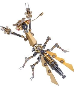 3D Metal Mantis Model Kit Golden Mechanical Praying Bug - 315Pcs
