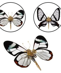 3D Metal Butterfly Model Kit, 2 In 1 Steampunk Luminous Butterfly (200PCS+/Transparent) - Chorinea Sylphina & Glasswing Butterfly