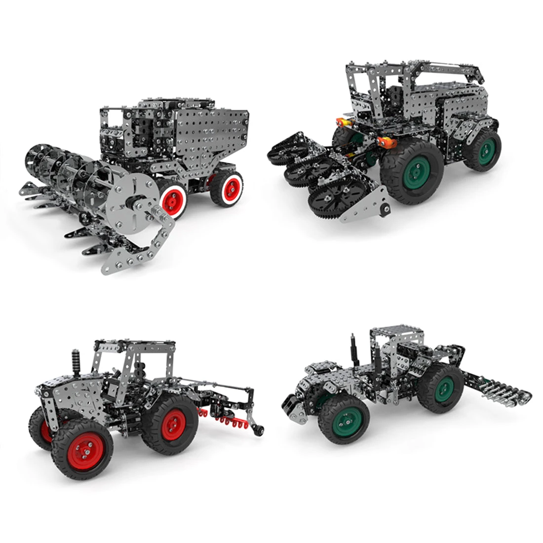 3D Metal Puzzle DIY Assembly Toy Mechanical Gear Drive Farm Machinery Model Set-3602PCS