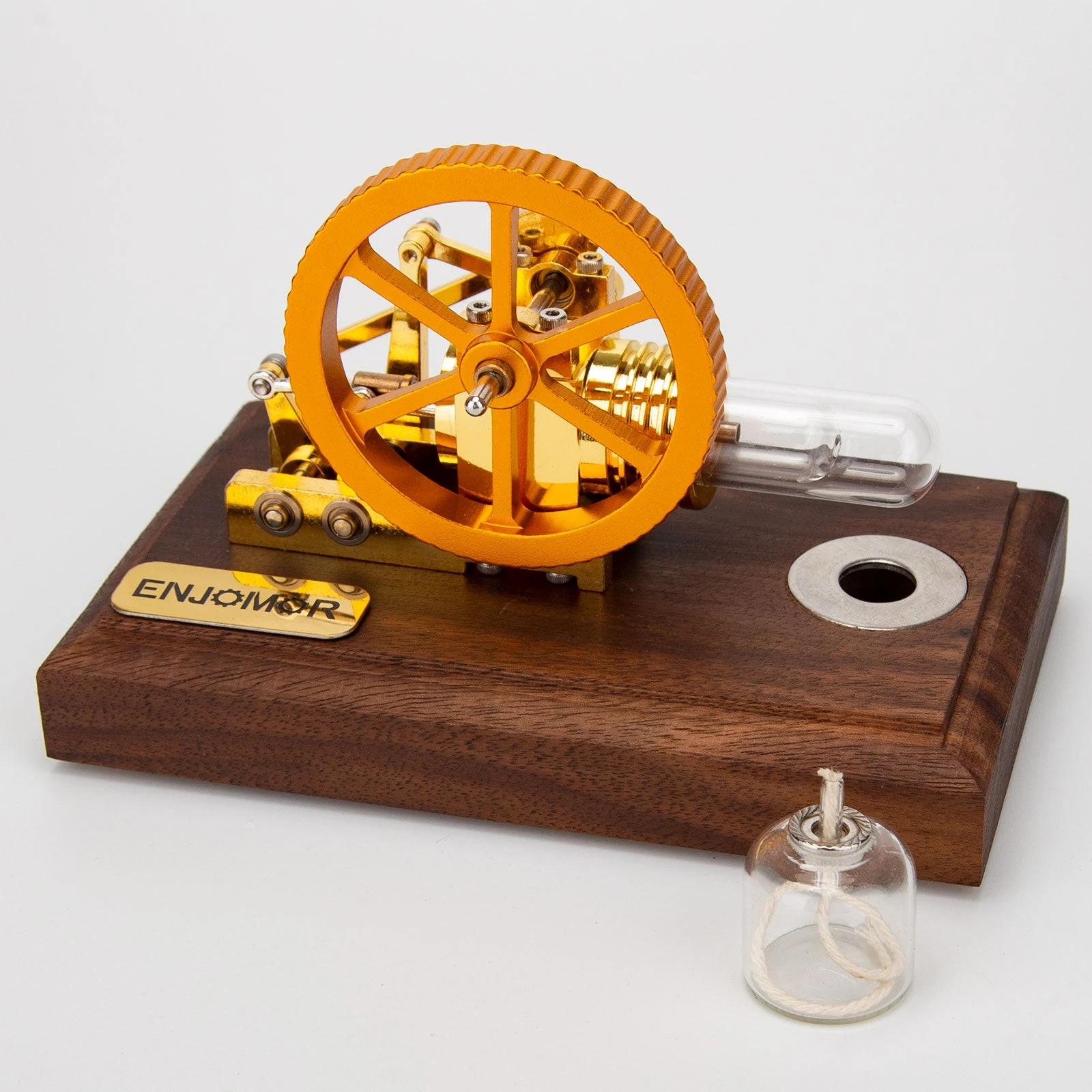 ENJOMOR Mini Beta Hot Air Stirling Engine Model External Combustion Engine Model Educational Toy - Image 7