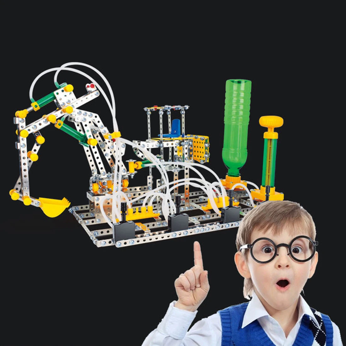 3D Metal Puzzle Steel Commander Assembly Metal Set Excavator Model Science Education Toys-807PCS - Image 2