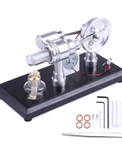 Stirling Engine Kit Double-Cylinder Stirling Engine Generator Electricity With Colorful LED Lights