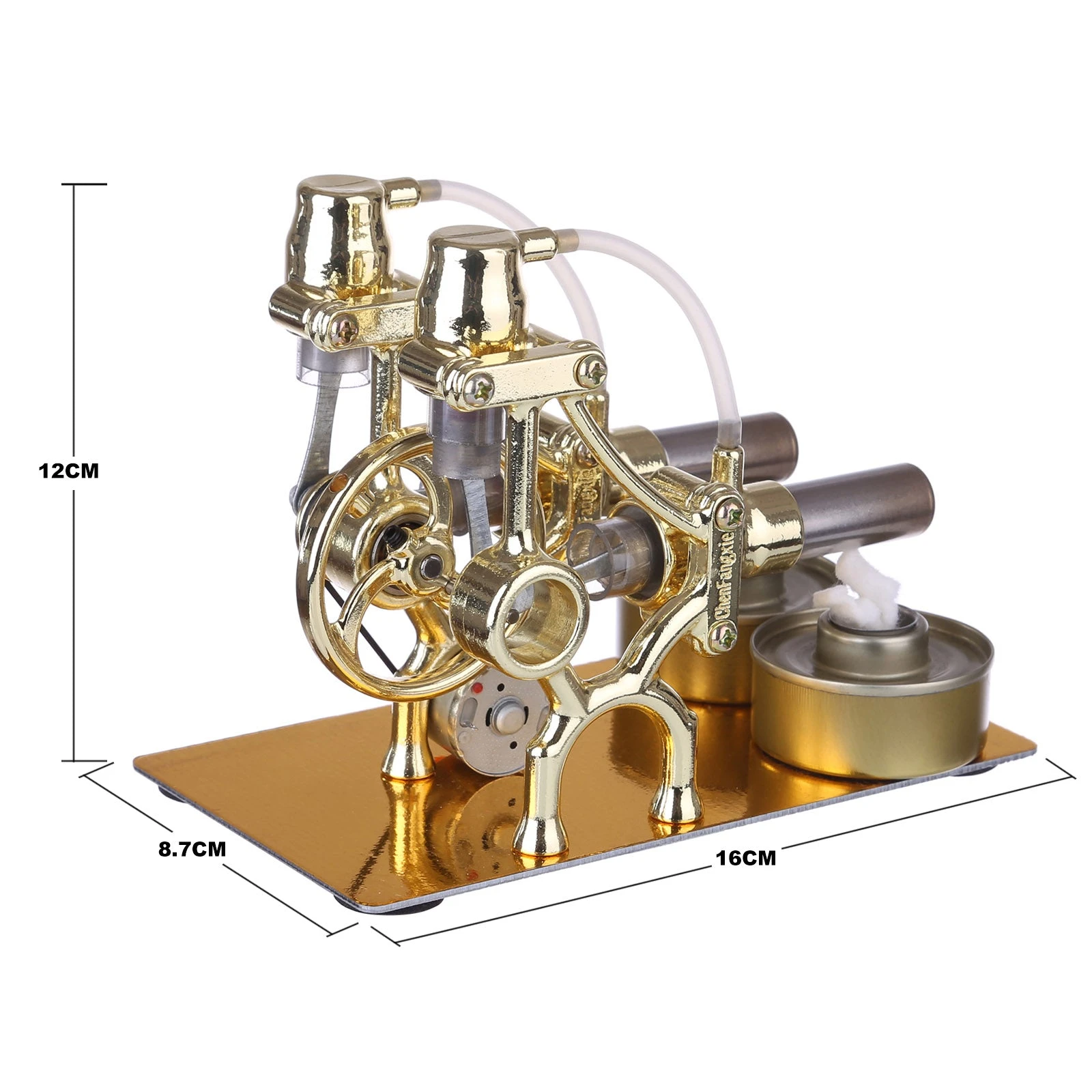 L-Type 2 Cylinder Stirling Engine Generator Model With LED Diode And Bulb Science Experiment Teaching Model Toy Collection - Image 3