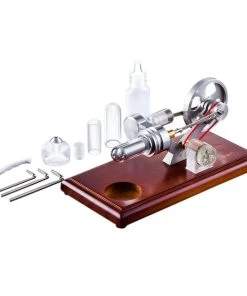 Stirling Engine Model 4 LED Light Stirling Engine Electricity Power Generator Education Toy