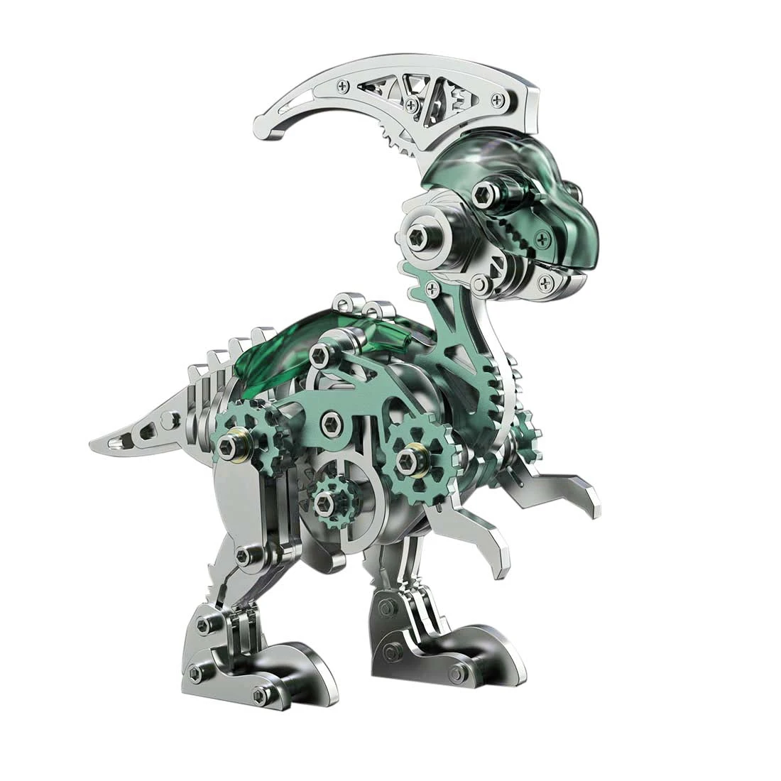 3D Metal Mechanical Dinosaur Model Kit DIY Parasaurolophus Assembly Model - 160PCS - Image 6