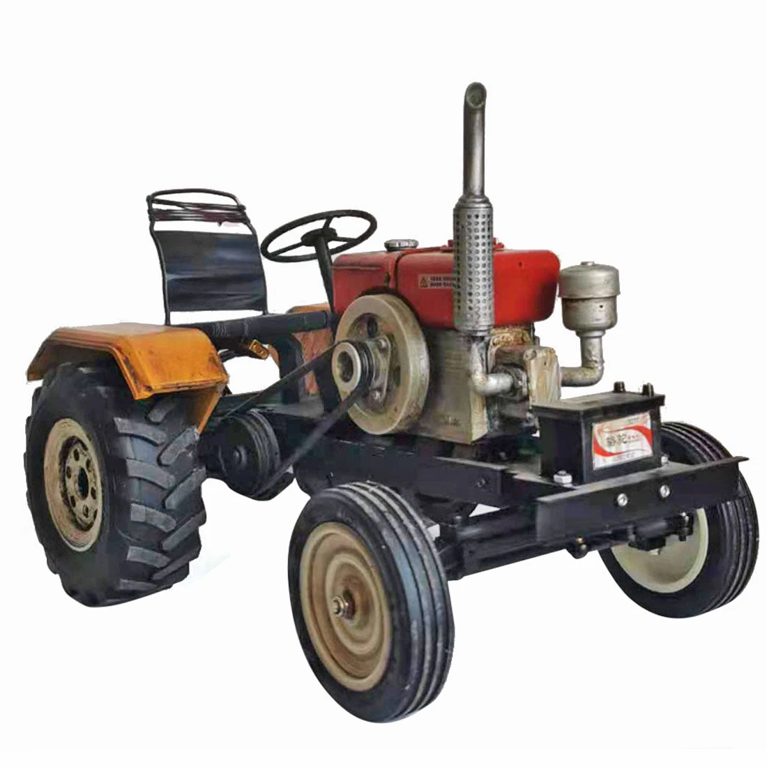 1/10 2.4G RC Tractor 4×2 Electric Antique Tractor Model Agricultural Transport Vehicle Toy