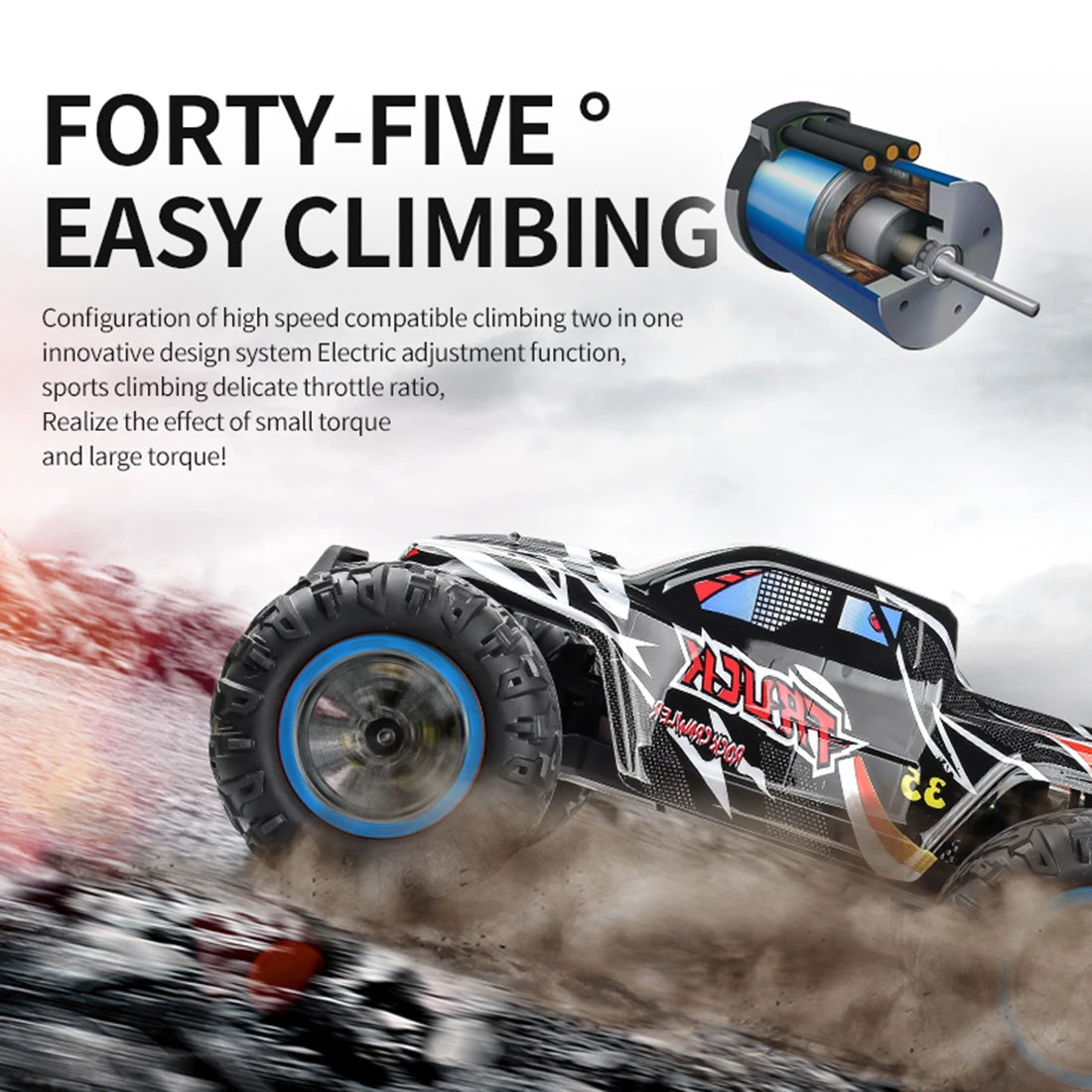 F19A 1/10 4WD 2.4G Metal Brushless High-speed Off-road Vehicle All-terrain Electric Climbing RC Car Monster Truck Model Toy With 3 Batteries - Black - Image 7