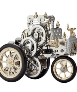 Stirling Engine Car Kit Metal Stirling Engine Retro Tri-wheel Vehicle Model Craft - 102Pcs