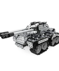 3D Metal Puzzle DIY Military Combat Vehicle Main Battle Twin Gun Tank Model Military Series Toys Kits Handmade Assembly-969PCS
