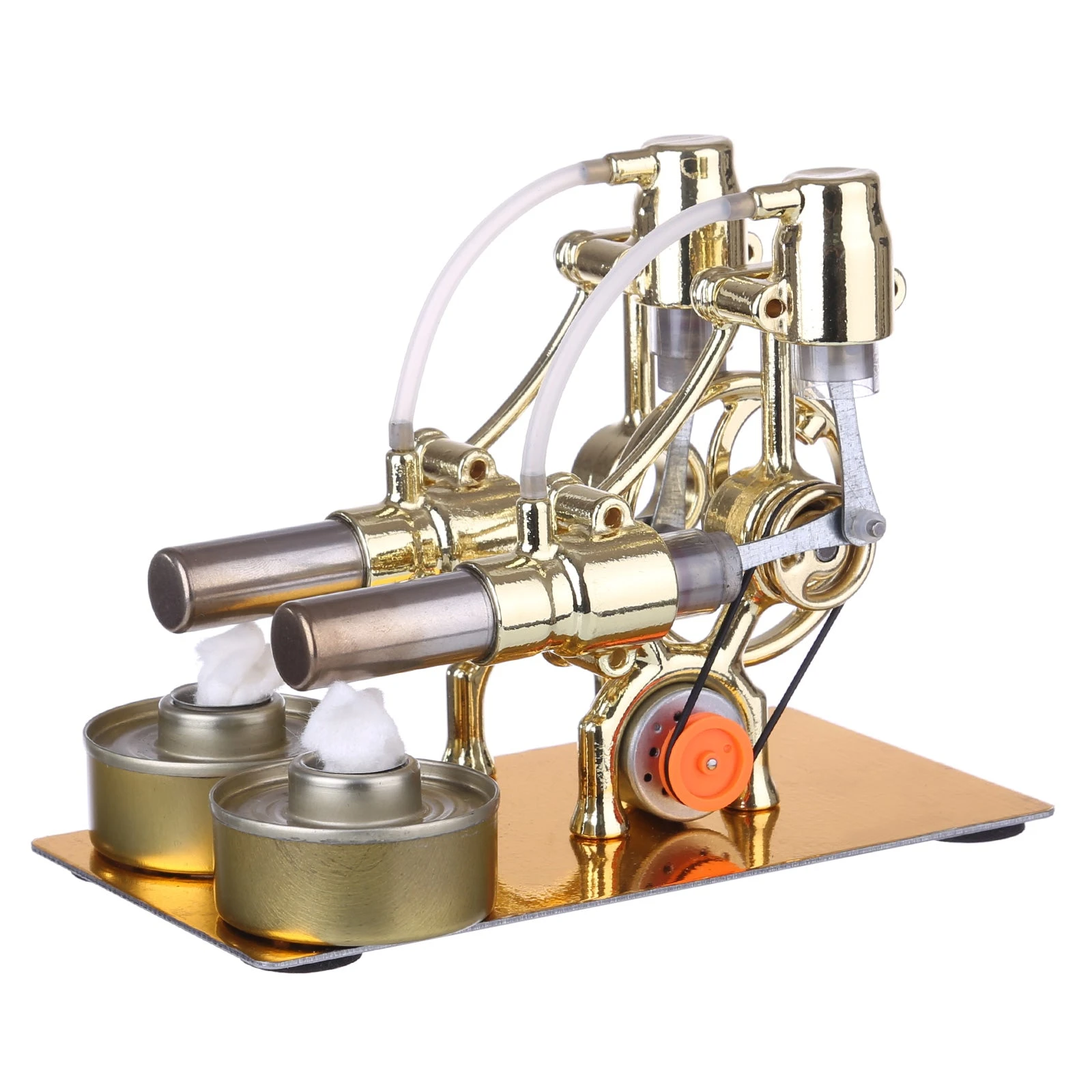 L-Type 2 Cylinder Stirling Engine Generator Model With LED Diode And Bulb Science Experiment Teaching Model Toy Collection