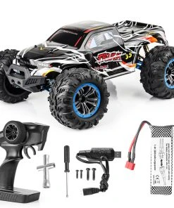 RC Car 1/10 4WD 2.4G 70KM/H Metal Brushless High-speed Off-road Vehicle All-terrain Electric Climbing RC Car Monster Truck Model Toy - Black