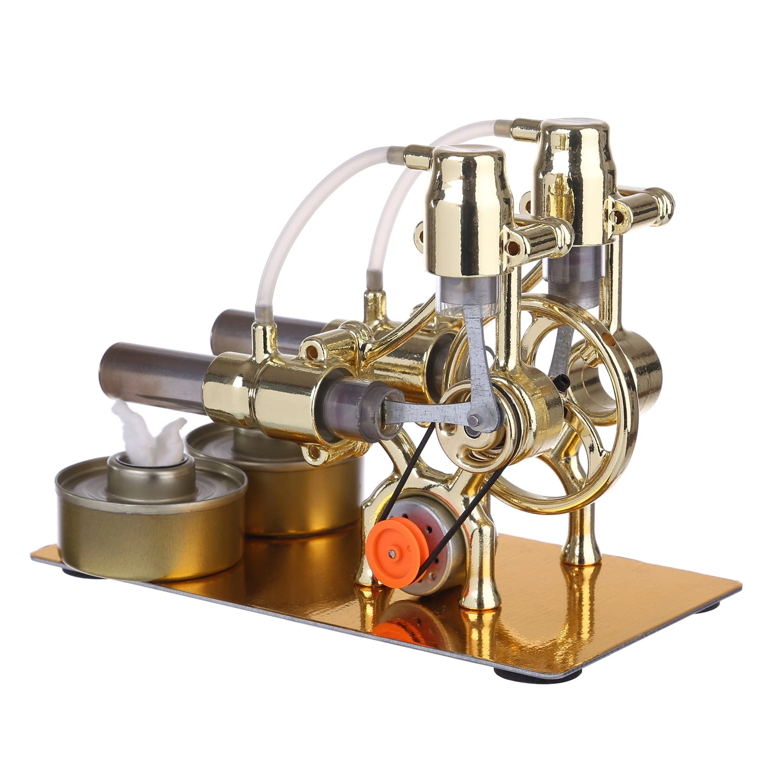 L-Type 2 Cylinder Stirling Engine Generator Model With LED Diode And Bulb Science Experiment Teaching Model Toy Collection - Image 6