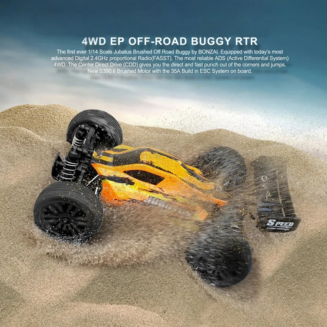 EXBONZAI 1:14 RC Car 4WD 40+KM/H EP Off-road Vehicle High Speed RC Model Car Toy RTR - Image 12