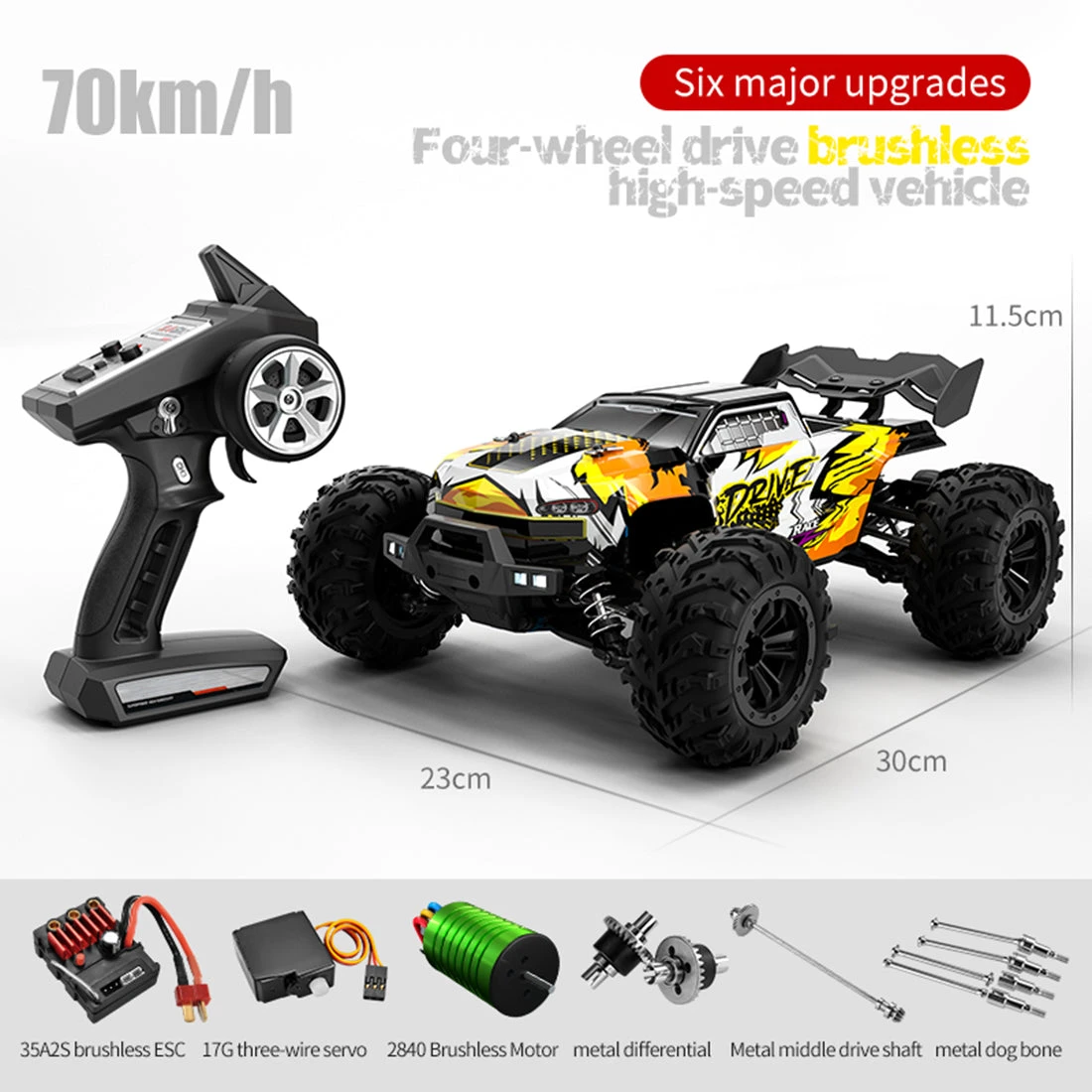 SUCHIYU 1/16 4WD 70+KM/H 2.4G RC Electric Brushless All-terrain Off-road Monster Truck Vehicle Toys Gifts - Image 5
