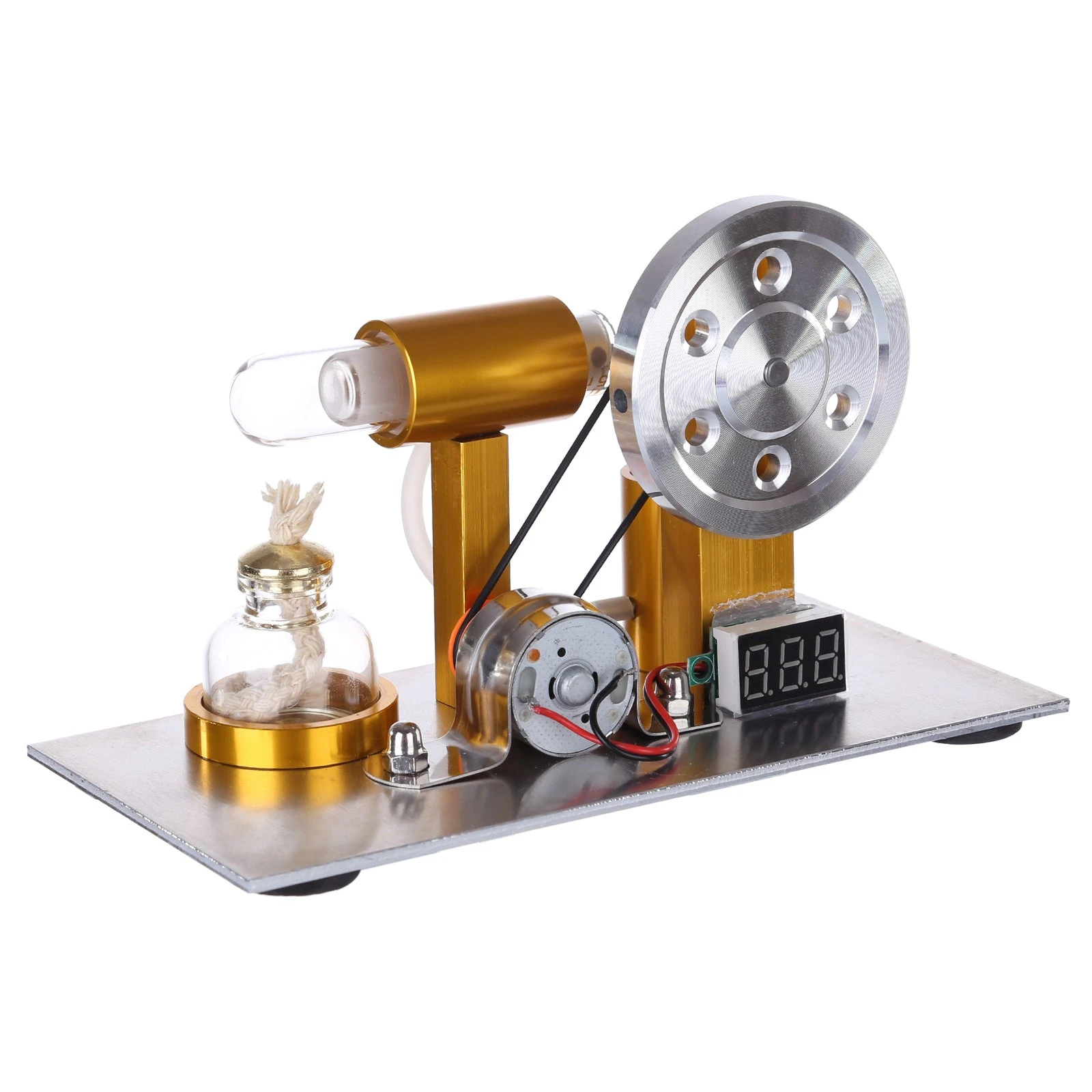 L-Shaped Stirling Engine Generator Model With Voltage Digital Display Meter And Bulb Science Experiment Educational Toy - Enginediy Customized - Image 8