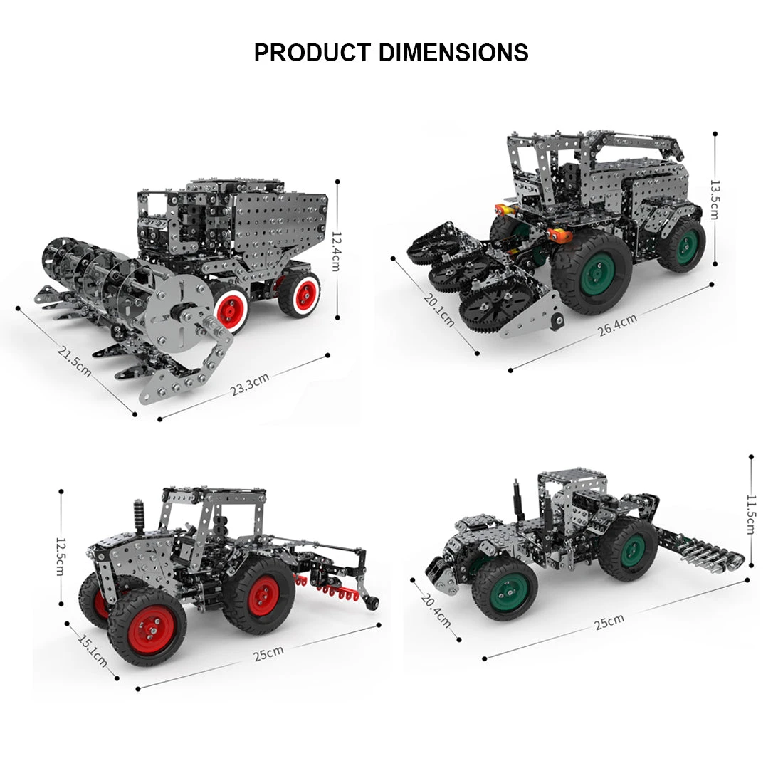 3D Metal Puzzle DIY Assembly Toy Mechanical Gear Drive Farm Machinery Model Set-3602PCS - Image 4