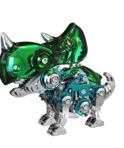 3D Metal Mechanical Dinosaur Model Kit DIY Triceratops Assembly Model - 160PCS