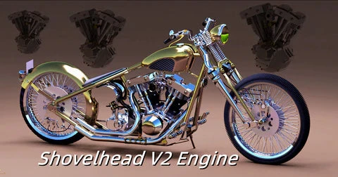CISON FG-VT157 15.7cc Mini OHV V-twin V2 Shovelhead Engine 4-Stroke Air-cooled Gasoline Engine Motorcycle RC Engine Model - Image 2