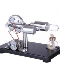 ENJOMOR γ-shape Stirling Engine Generator Model With LED Light And Voltage Digital Display Meter - STEM Toy
